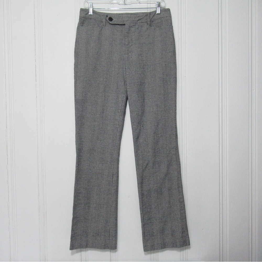 Lauren Ralph Lauren Adelle Gray Houndstooth Trouser Pants Size 8